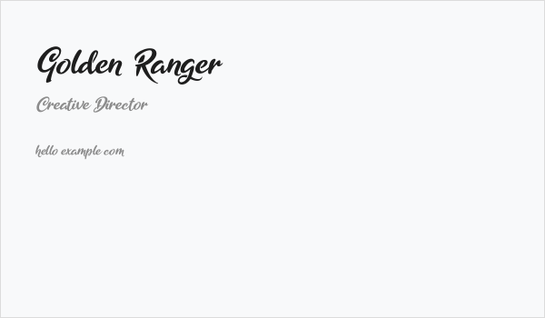 Golden Ranger Business Card
