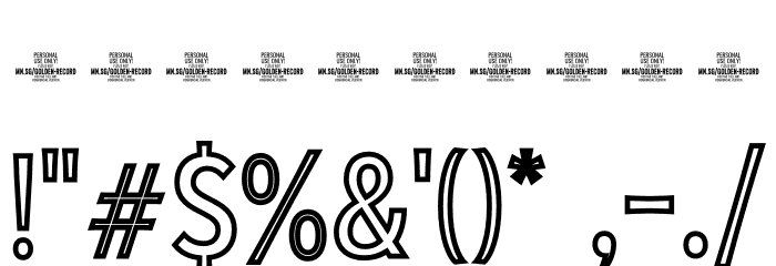 Golden Record Outl PERSONAL Regular Font OTHER CHARS