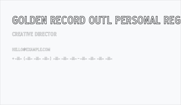 Golden Record Outl PERSONAL Regular Business Card