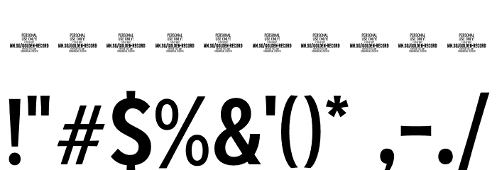 Golden Record PERSONAL Regular Font OTHER CHARS