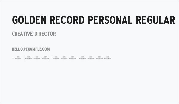 Golden Record PERSONAL Regular Business Card