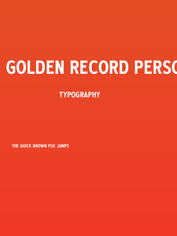 Golden Record PERSONAL Regular Poster