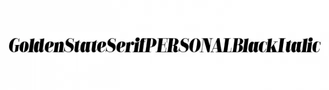 Golden State Serif PERSONAL Black Italic  Скачать бесплатные шрифты