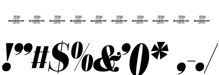 Golden State Serif PERSONAL Black Italic Font OTHER CHARS