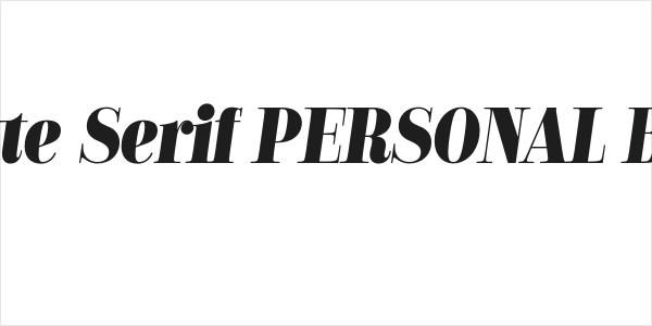 Golden State Serif PERSONAL Black Italic Logo