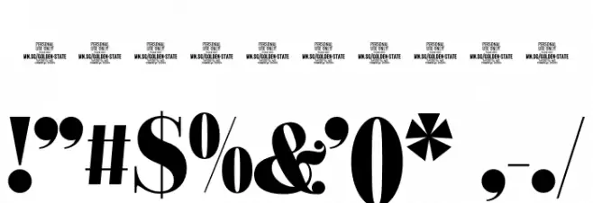 Golden State Serif PERSONAL Black Font OTHER CHARS