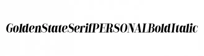 Golden State Serif PERSONAL Bold Italic  Free Fonts Download