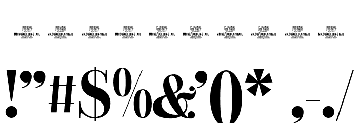 Golden State Serif PERSONAL Bold Font OTHER CHARS