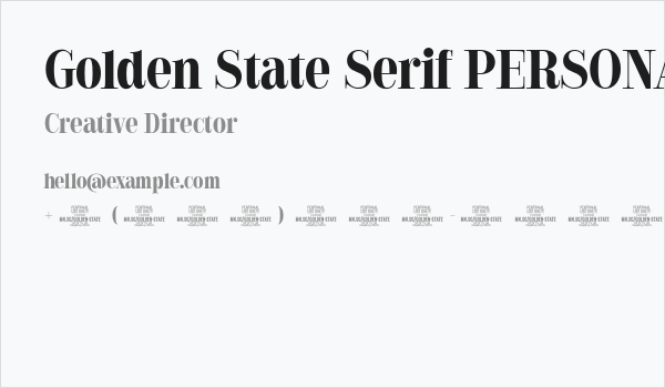 Golden State Serif PERSONAL Bold Business Card