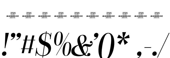 Golden State Serif PERSONAL Italic Font OTHER CHARS