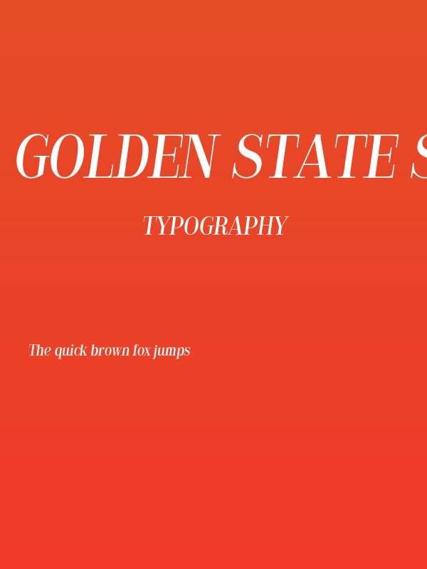 Golden State Serif PERSONAL Italic Poster