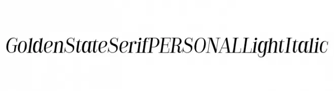 Golden State Serif PERSONAL Light Italic  Fuentes Gratis Descargar