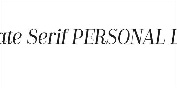 Golden State Serif PERSONAL Light Italic Logo