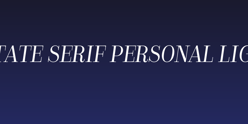 Golden State Serif PERSONAL Light Italic Social Header