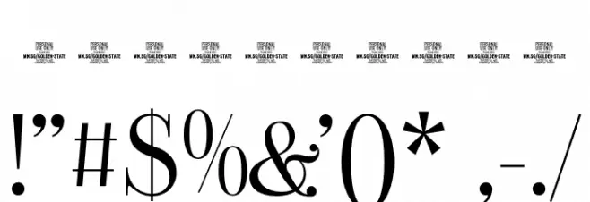 Golden State Serif PERSONAL Light Font OTHER CHARS