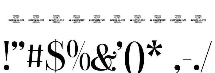 Golden State Serif PERSONAL Regular Font OTHER CHARS