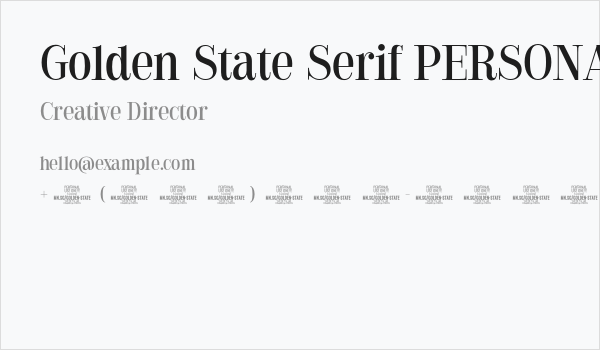 Golden State Serif PERSONAL Regular Business Card