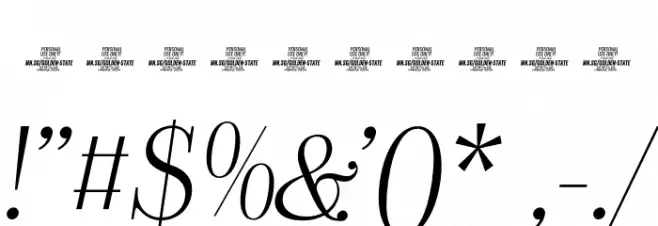 Golden State Serif PERSONAL Thin Italic Font OTHER CHARS