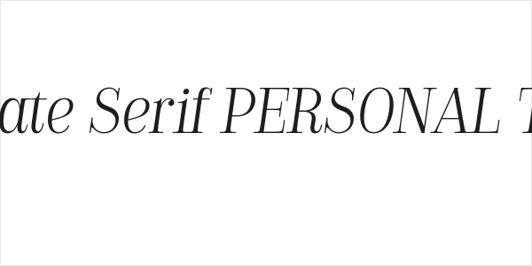 Golden State Serif PERSONAL Thin Italic Logo