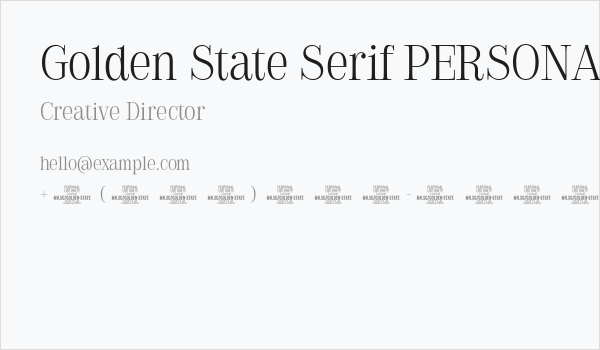 Golden State Serif PERSONAL Thin Business Card