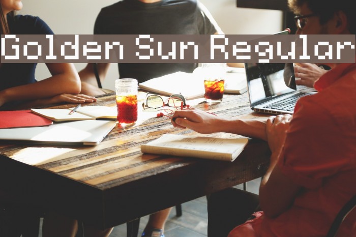 Golden Sun Regular Schriftart examples