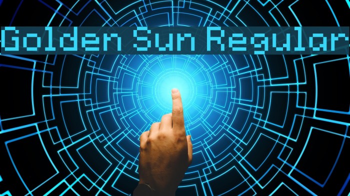 Golden Sun Regular Schriftart examples