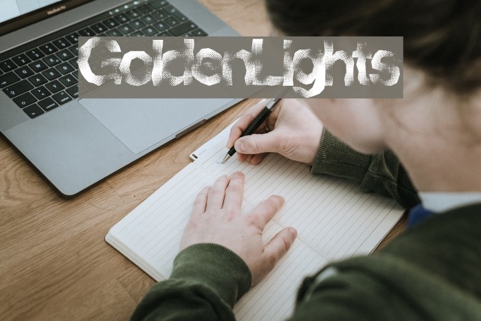GoldenLights Font examples