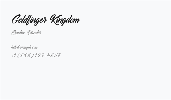 Goldfinger Kingdom Business Card