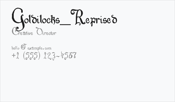 Goldilocks_Reprised Business Card
