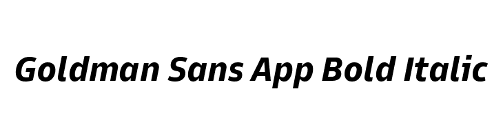 Goldman Sans App Bold Italic Font