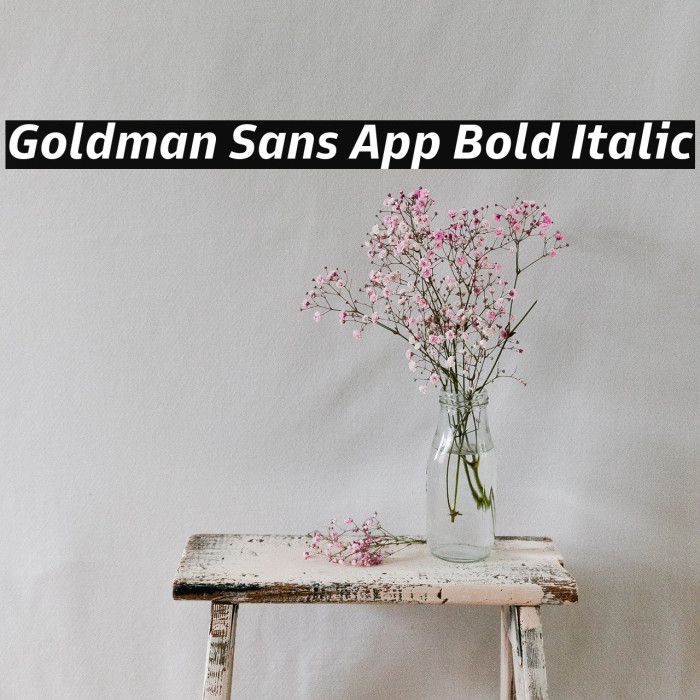 Goldman Sans App Bold Italic Example 1