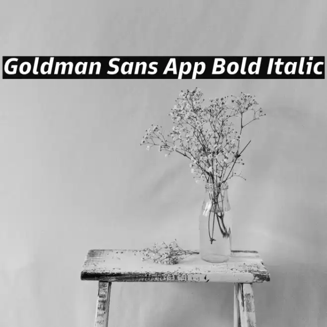 Goldman Sans App Bold Italic Font examples