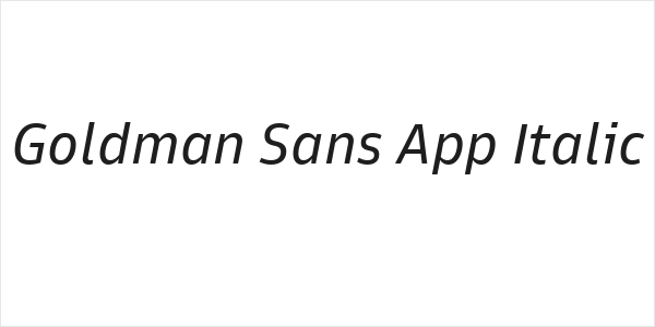 Goldman Sans App Italic Logo