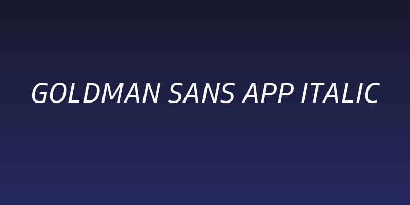 Goldman Sans App Italic Social Header