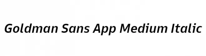 Goldman Sans App Medium Italic  Fuentes Gratis Descargar