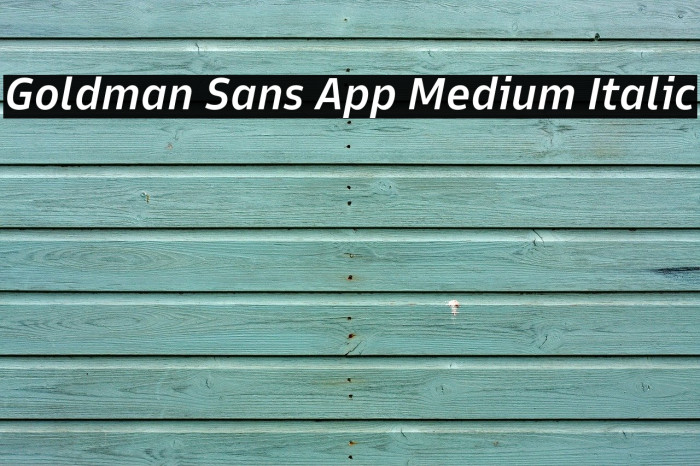 Goldman Sans App Medium Italic Font examples