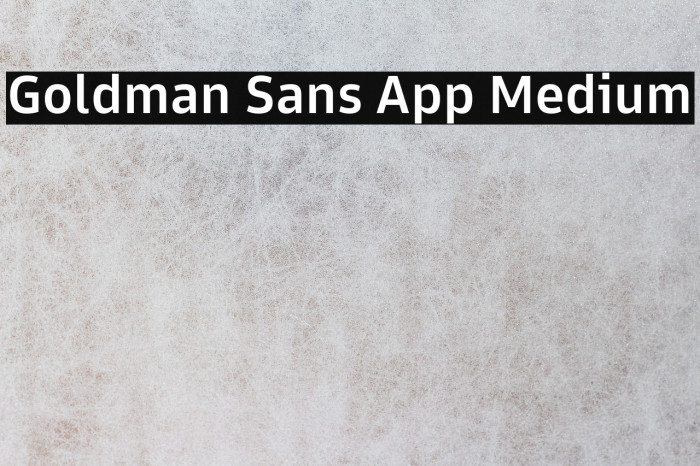 Goldman Sans App Medium Font examples