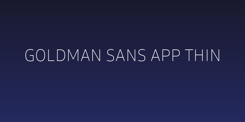 Goldman Sans App Thin Social Header