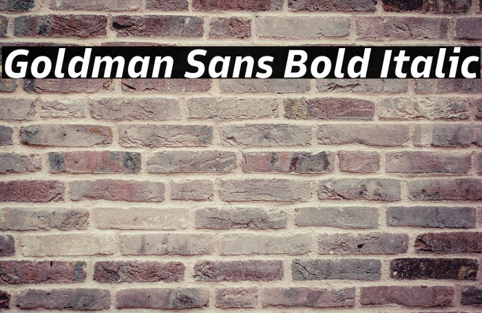 Goldman Sans Bold Italic Font examples