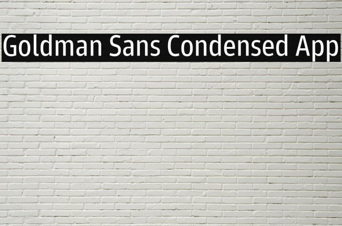 Goldman Sans Condensed App Font examples