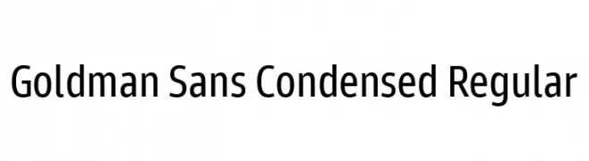 Goldman Sans Condensed Regular  Frei Schriftart Herunterladen