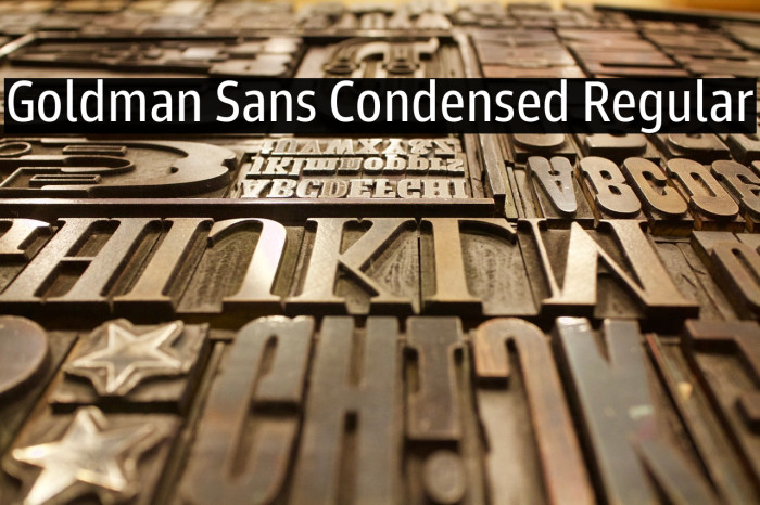 Goldman Sans Condensed Regular Font examples