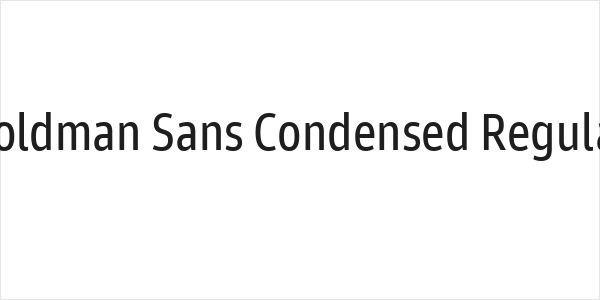 Goldman Sans Condensed Regular Logo