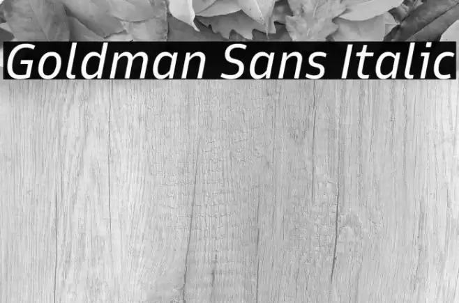 Goldman Sans Italic Font examples