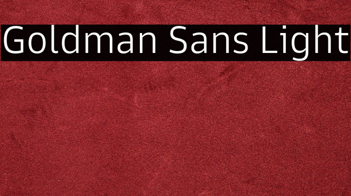 Goldman Sans Light Font examples