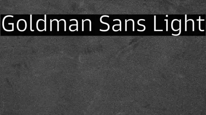 Goldman Sans Light Font examples