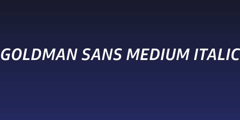 Goldman Sans Medium Italic Social Header