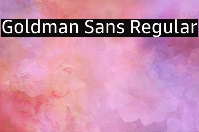 Goldman Sans Regular Example 1