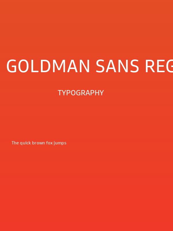 Goldman Sans Regular Poster