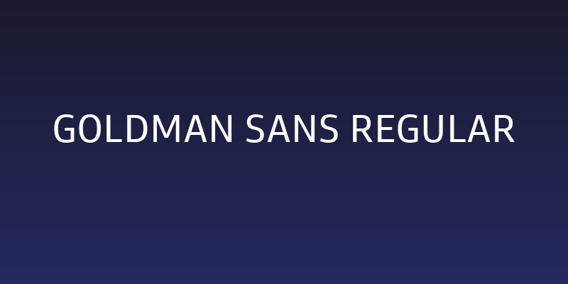 Goldman Sans Regular Social Header